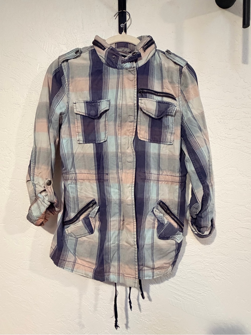 Hurley-Lightweight Plaid Utility shirt - Pastel Mint & Navy